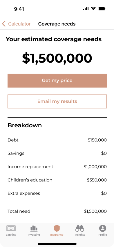 A screenshot of Ladder's Calculator API